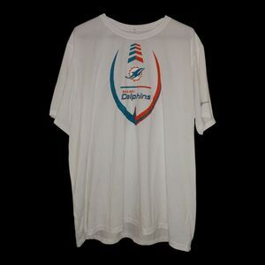 Miami Dolphins Nike Dri-fit Tee Men's 3XL White Short Sleeve (READ)